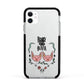 Personalised Piggies Apple iPhone 11 in White with Black Impact Case