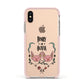 Personalised Piggies Apple iPhone Xs Impact Case Pink Edge on Gold Phone