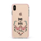 Personalised Piggies Apple iPhone Xs Max Impact Case Pink Edge on Gold Phone