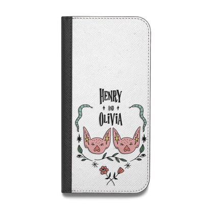 Personalised Piggies Vegan Leather Flip Samsung Case