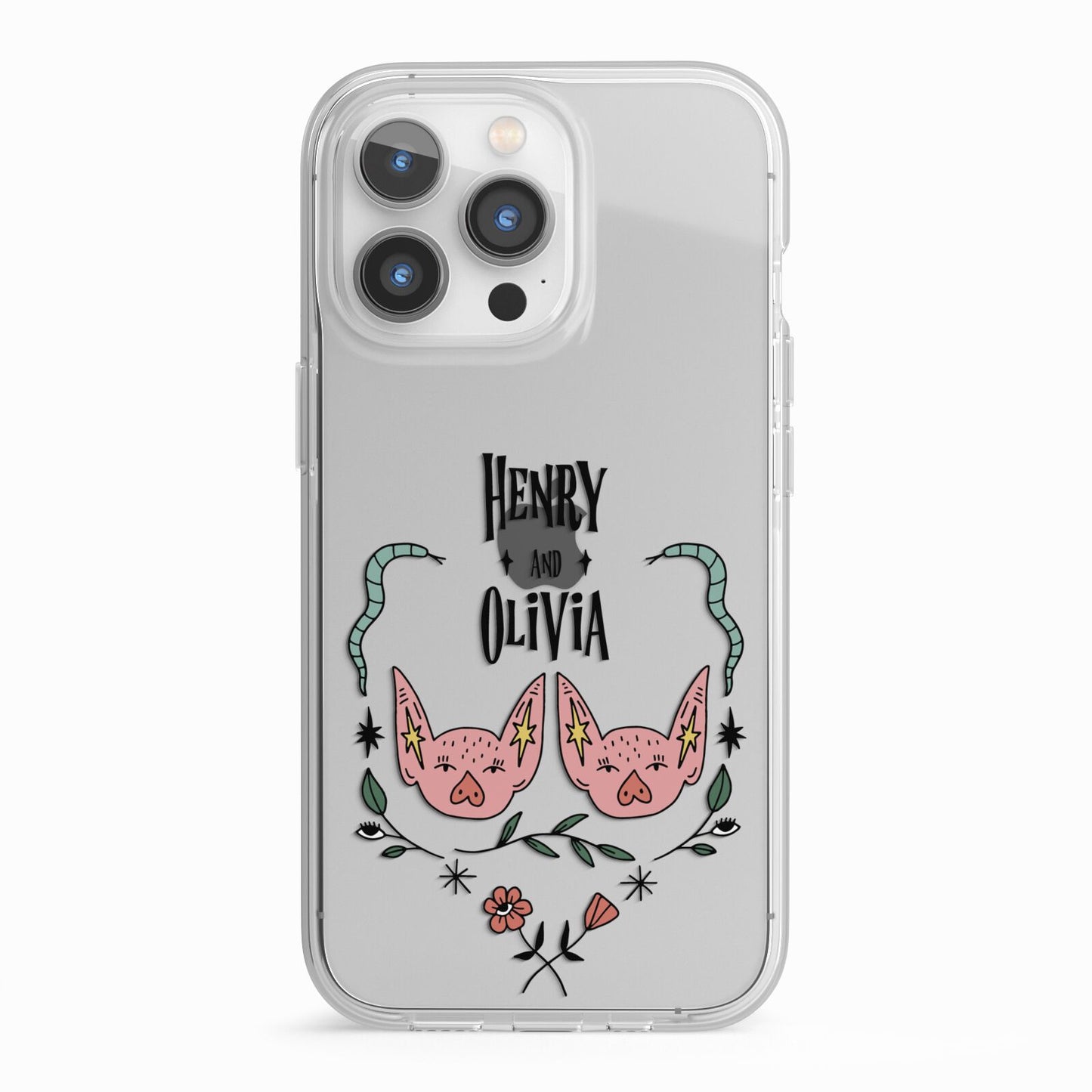 Personalised Piggies iPhone 13 Pro TPU Impact Case with White Edges