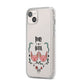 Personalised Piggies iPhone 14 Plus Clear Tough Case Starlight Angled Image