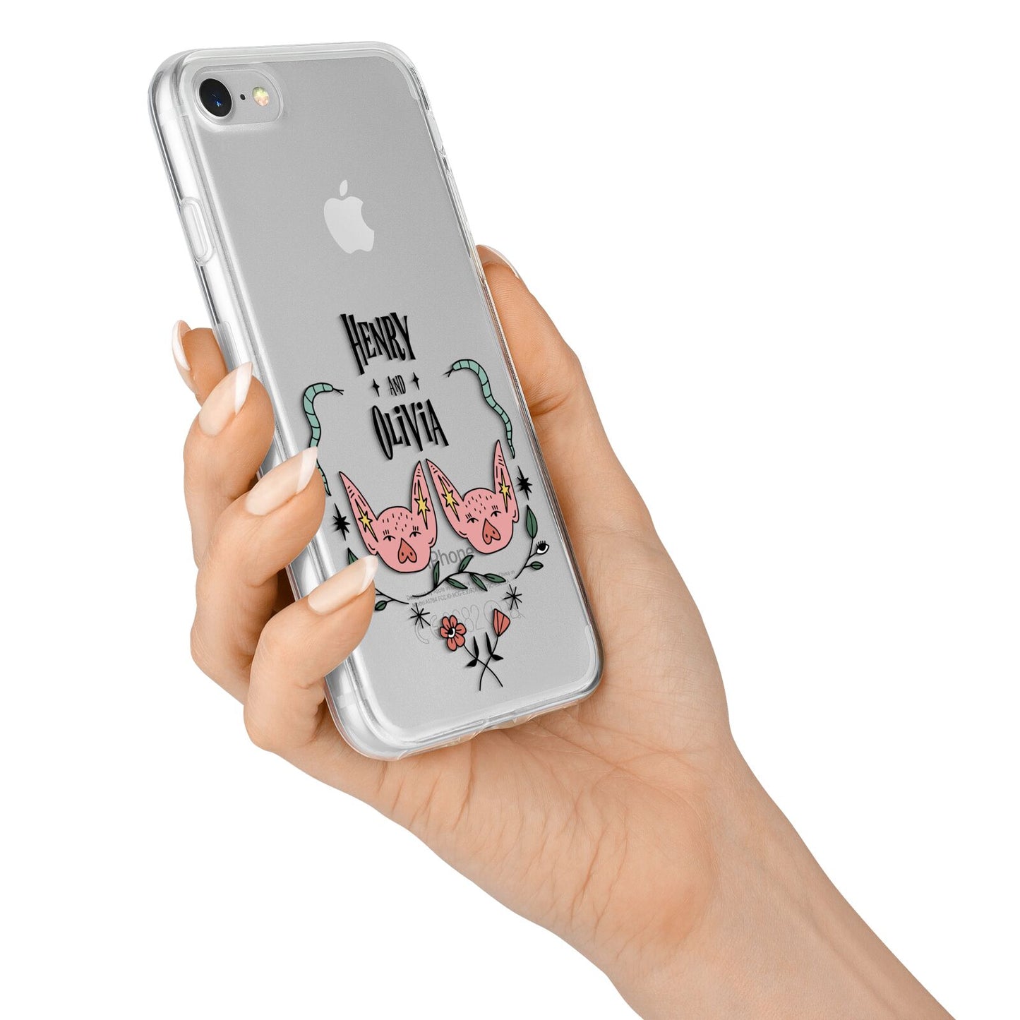 Personalised Piggies iPhone 7 Bumper Case on Silver iPhone Alternative Image