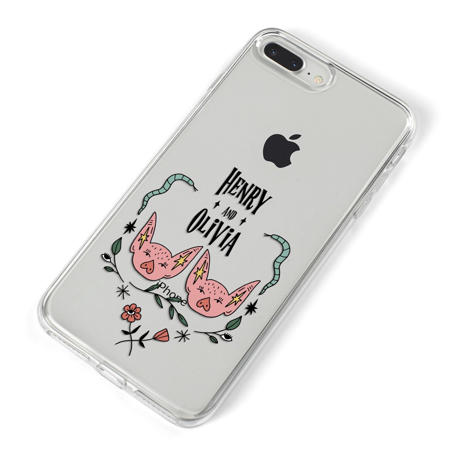 Personalised Piggies iPhone 8 Plus Bumper Case on Silver iPhone Alternative Image