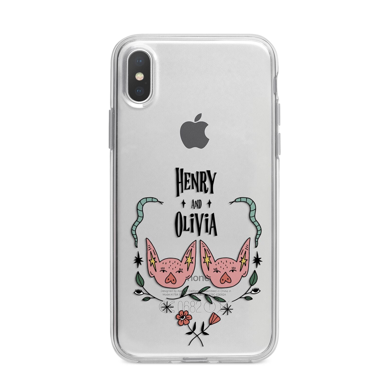 Personalised Piggies iPhone X Bumper Case on Silver iPhone Alternative Image 1
