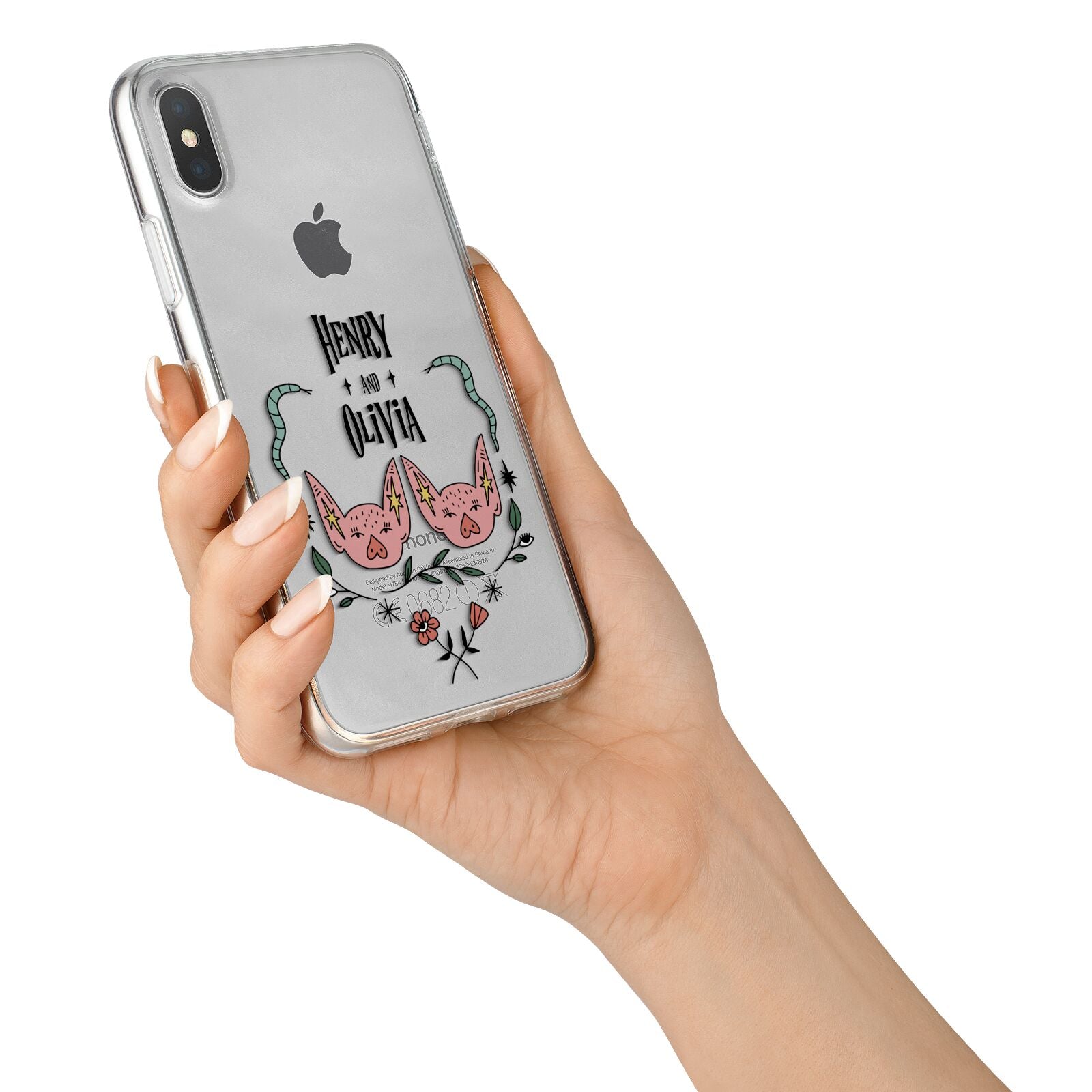 Personalised Piggies iPhone X Bumper Case on Silver iPhone Alternative Image 2