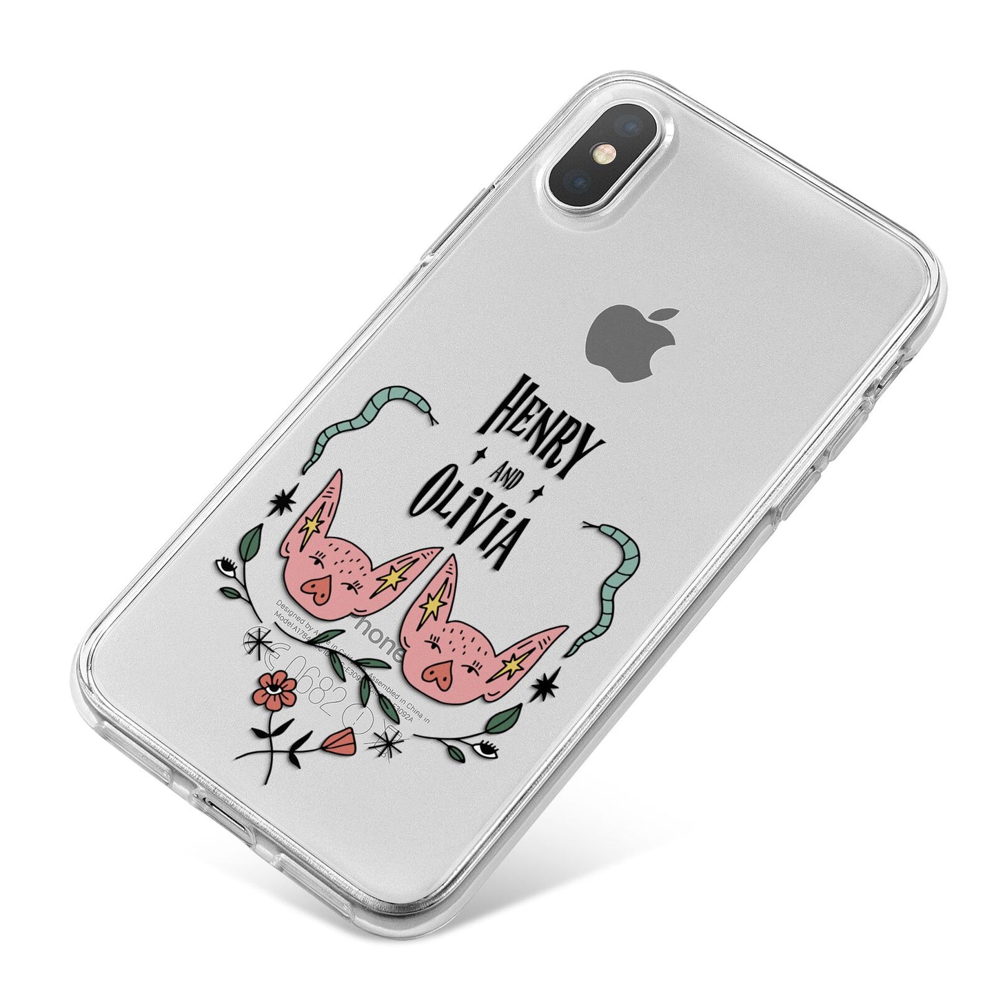 Personalised Piggies iPhone X Bumper Case on Silver iPhone