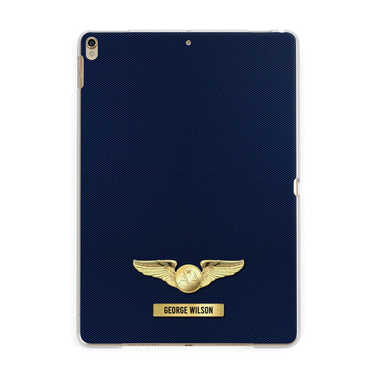 Personalised Pilot Wings Apple iPad Gold Case