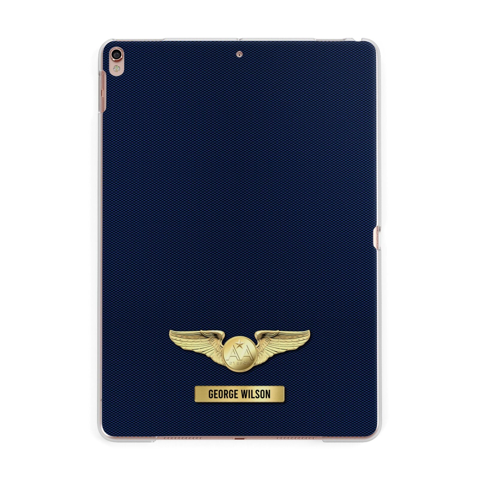 Personalised Pilot Wings Apple iPad Rose Gold Case