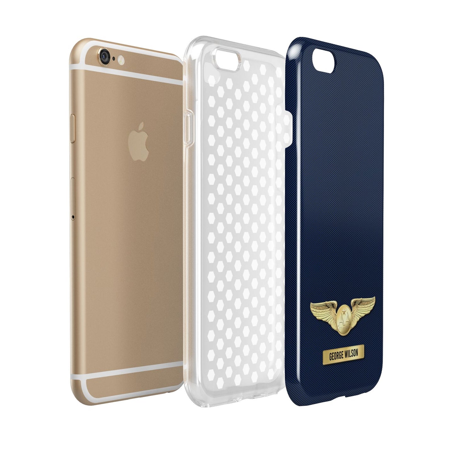 Personalised Pilot Wings Apple iPhone 6 3D Tough Case Expanded view