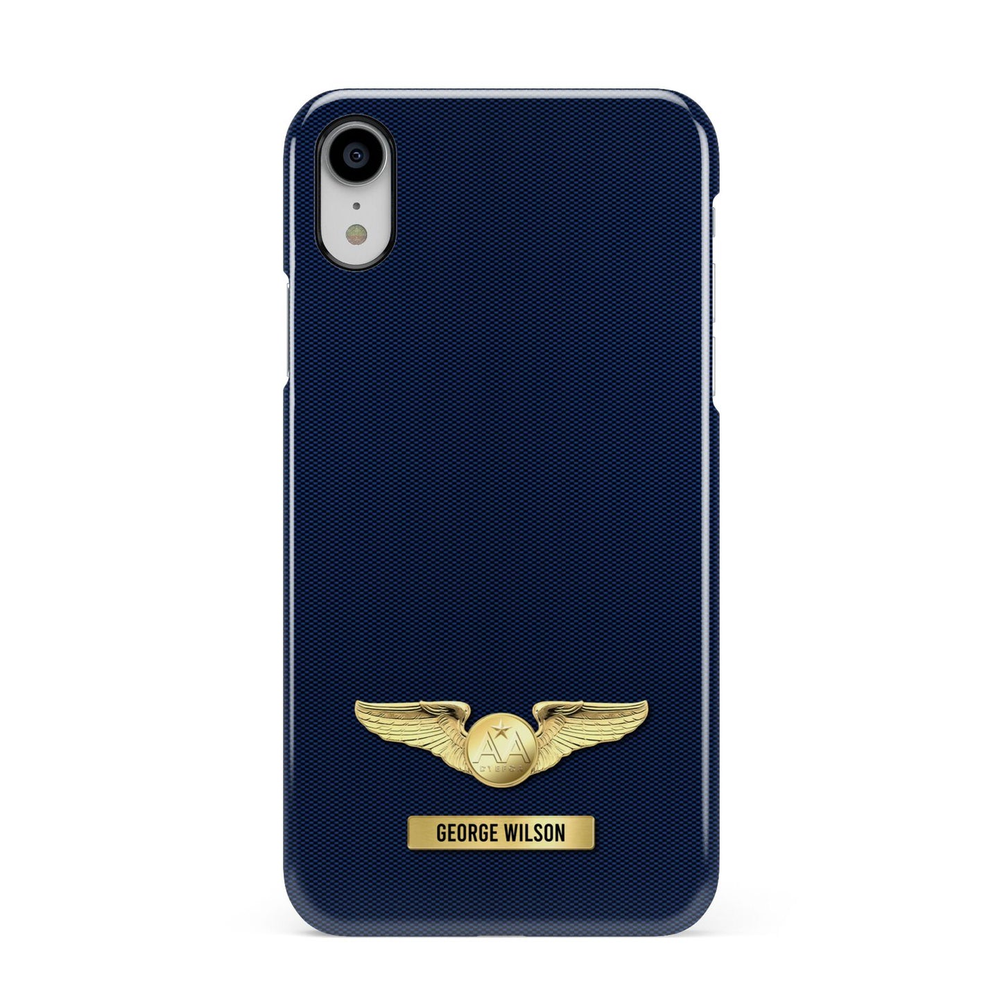 Personalised Pilot Wings Apple iPhone XR White 3D Snap Case