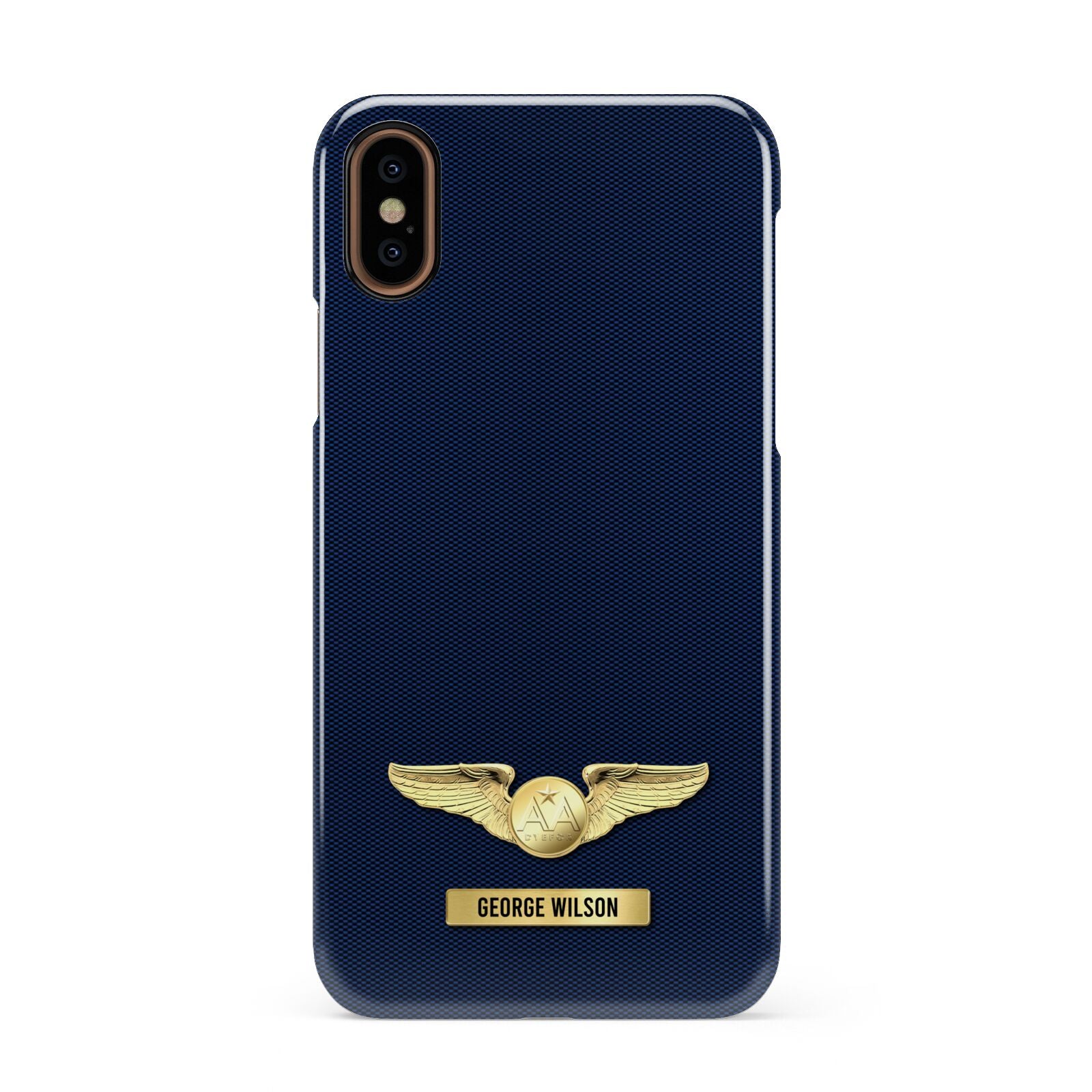 Personalised Pilot Wings Apple iPhone XS 3D Snap Case