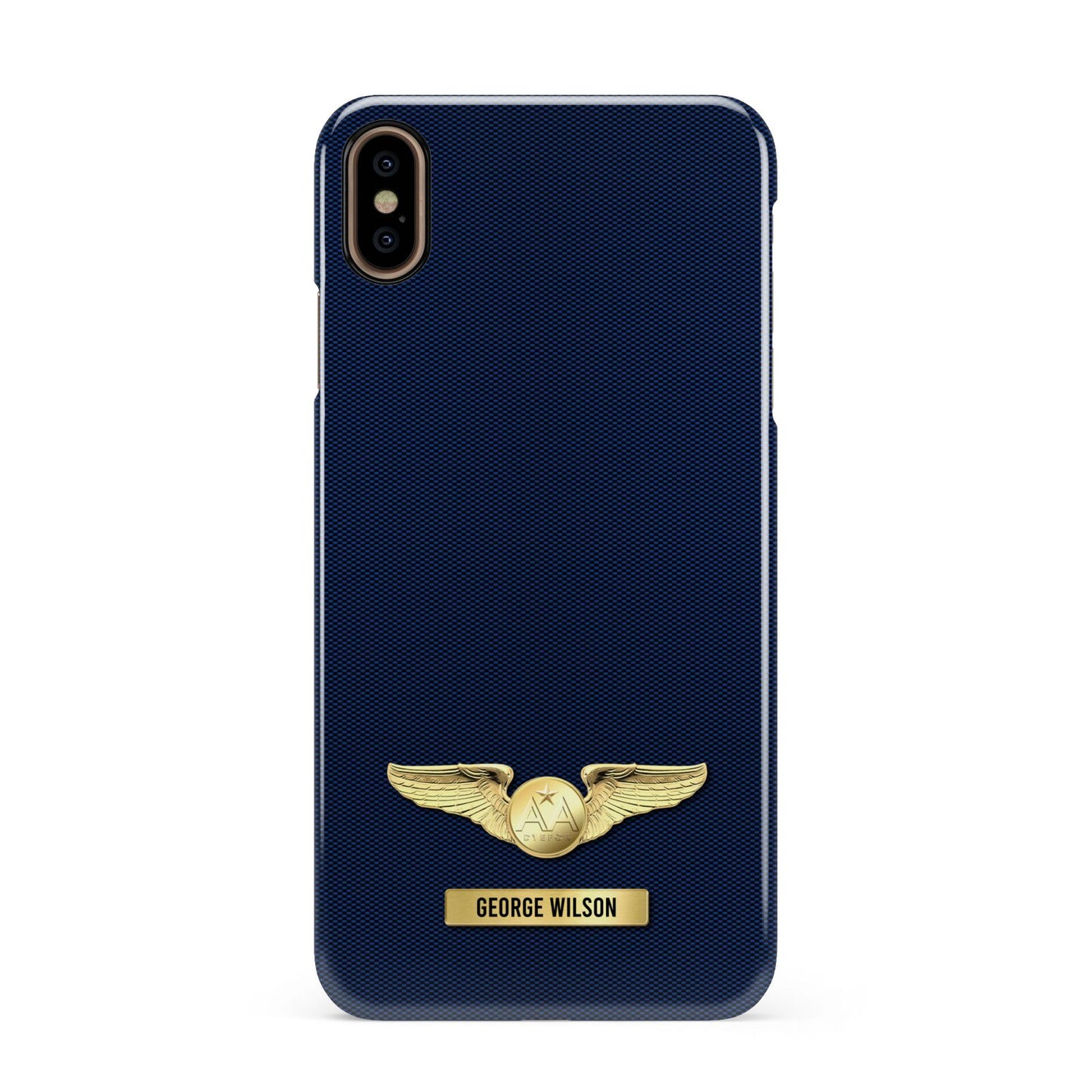 Personalised Pilot Wings Apple iPhone Xs Max 3D Snap Case