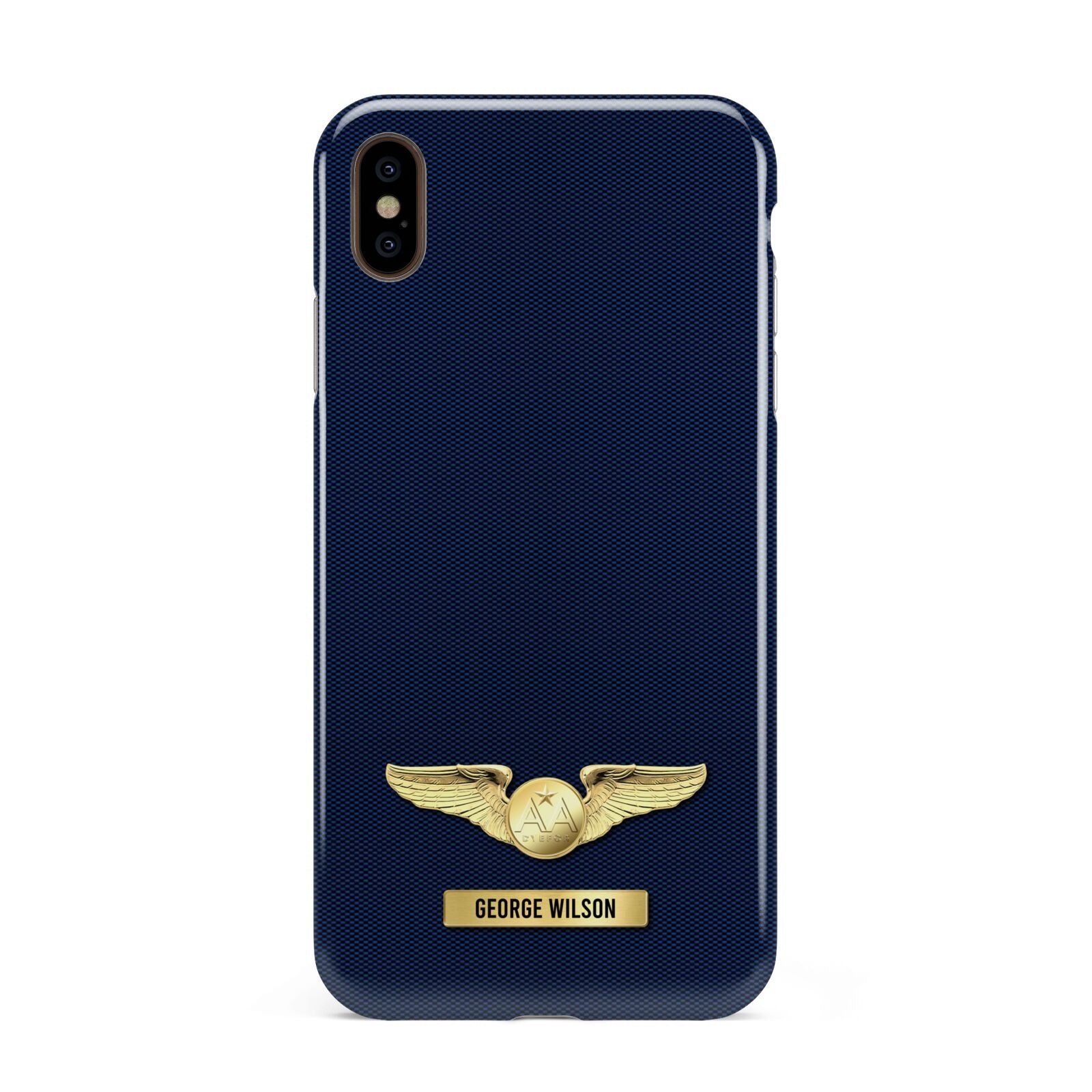 Personalised Pilot Wings Apple iPhone Xs Max 3D Tough Case