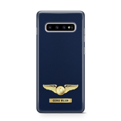 Personalised Pilot Wings Samsung Galaxy S10 Case