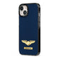 Personalised Pilot Wings iPhone 13 Black Impact Case Side Angle on Silver phone