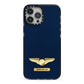 Personalised Pilot Wings iPhone 13 Pro Max Black Impact Case on Silver phone