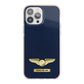 Personalised Pilot Wings iPhone 13 Pro Max TPU Impact Case with Pink Edges