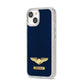 Personalised Pilot Wings iPhone 14 Glitter Tough Case Starlight Angled Image