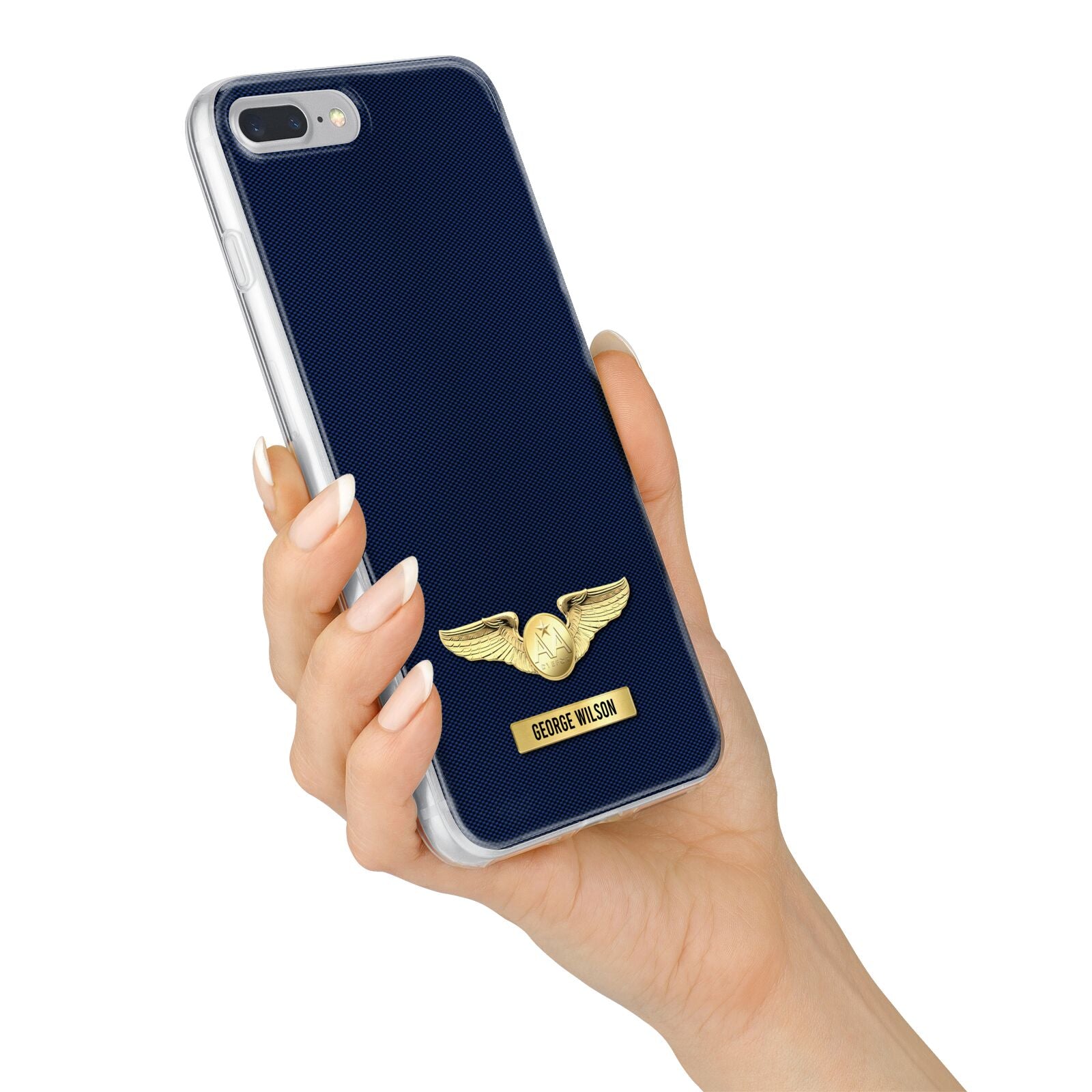 Personalised Pilot Wings iPhone 7 Plus Bumper Case on Silver iPhone Alternative Image