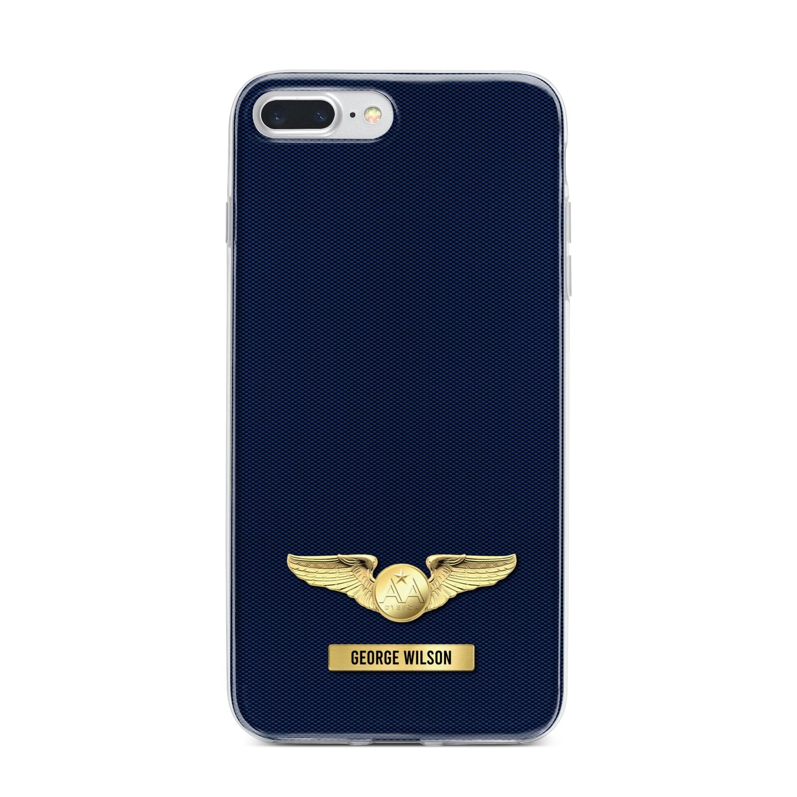 Personalised Pilot Wings iPhone 7 Plus Bumper Case on Silver iPhone
