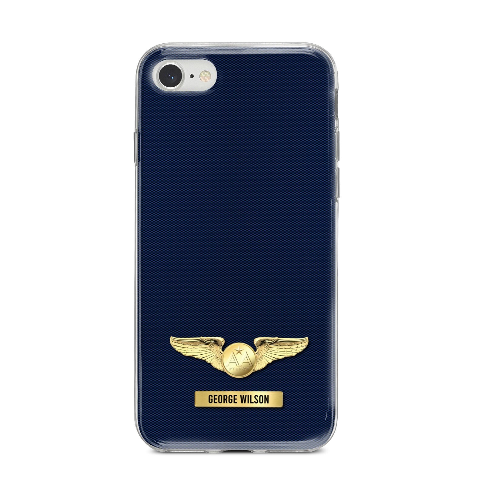 Personalised Pilot Wings iPhone 8 Bumper Case on Silver iPhone