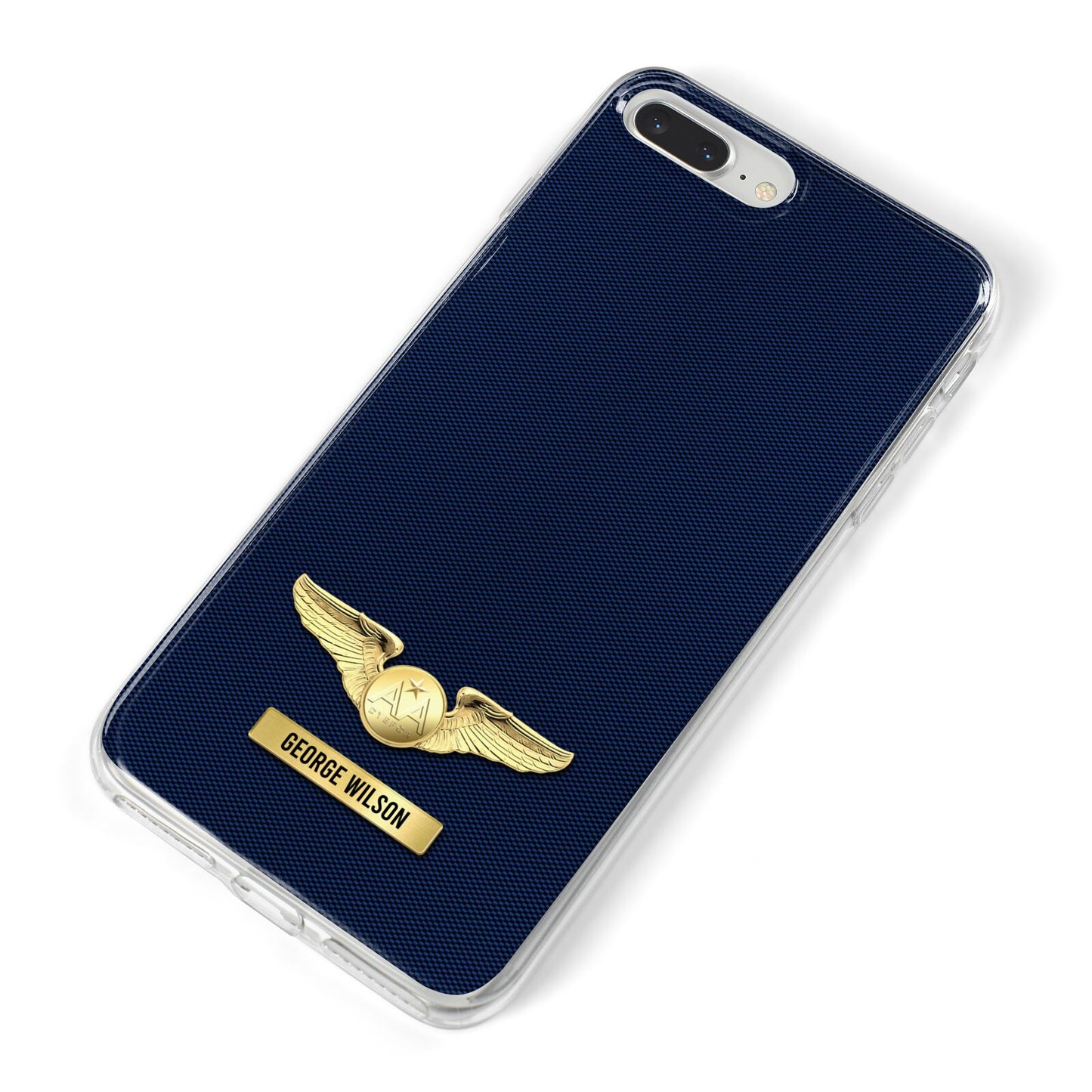 Personalised Pilot Wings iPhone 8 Plus Bumper Case on Silver iPhone Alternative Image