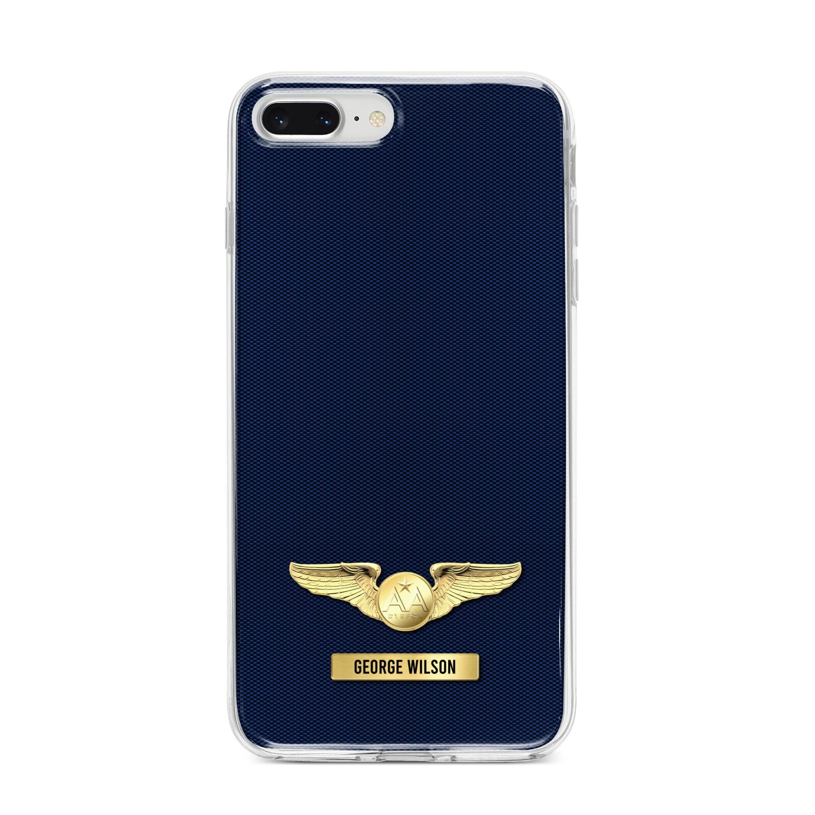 Personalised Pilot Wings iPhone 8 Plus Bumper Case on Silver iPhone