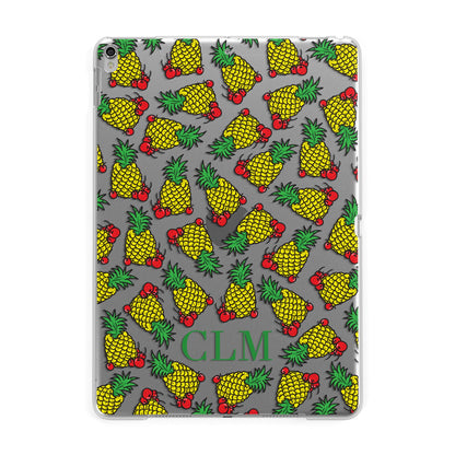 Personalised Pineapple Initials Clear Apple iPad Silver Case