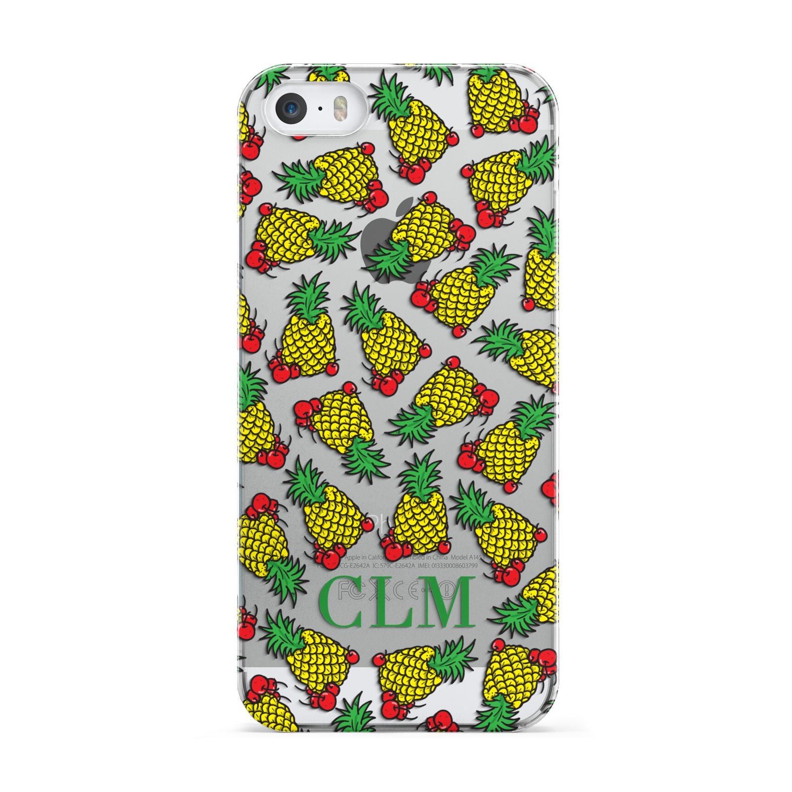 Personalised Pineapple Initials Clear Apple iPhone 5 Case