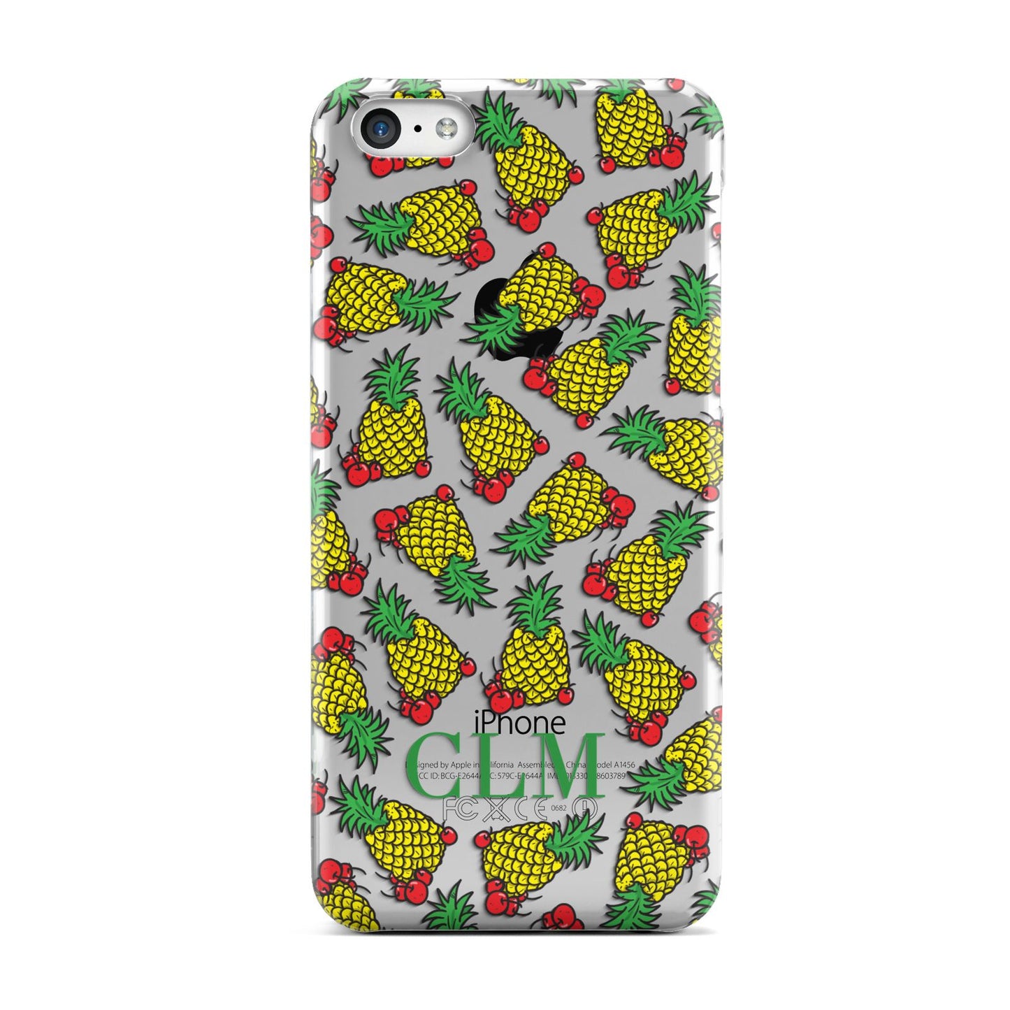 Personalised Pineapple Initials Clear Apple iPhone 5c Case