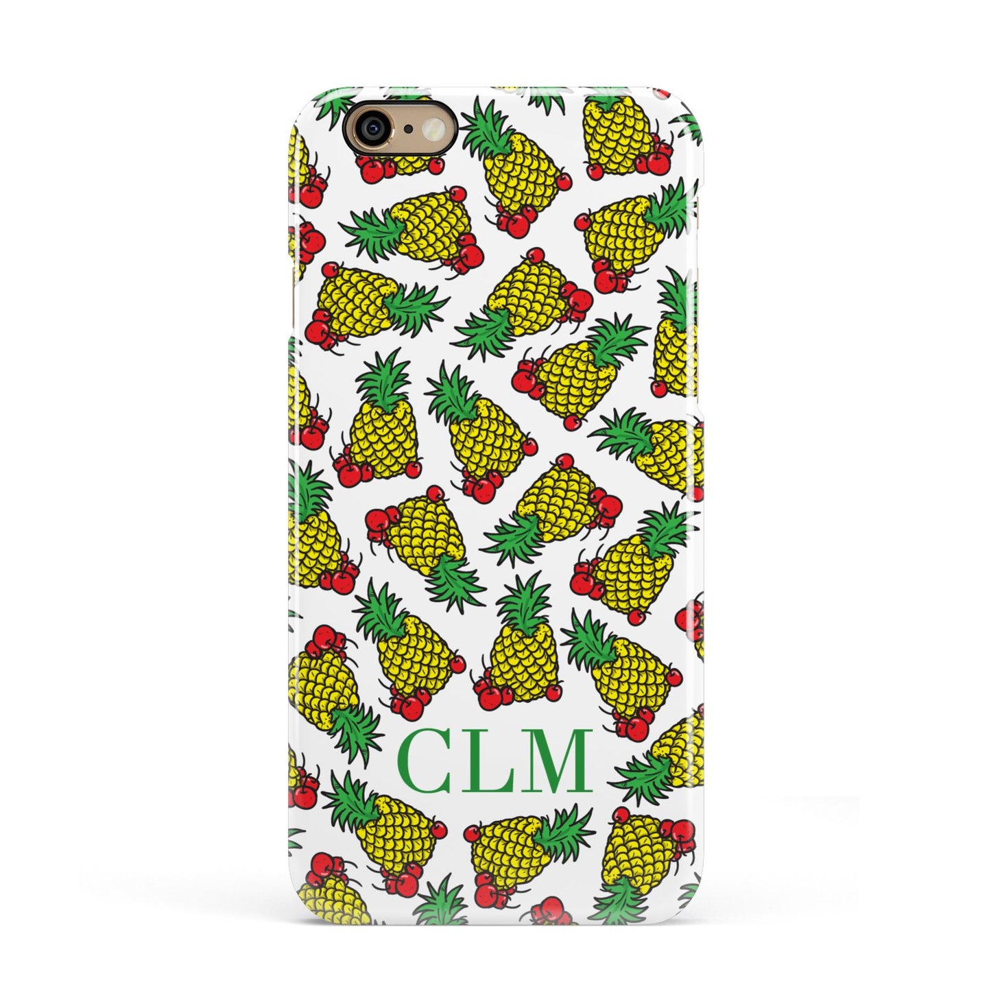 Personalised Pineapple Initials Clear Apple iPhone 6 3D Snap Case