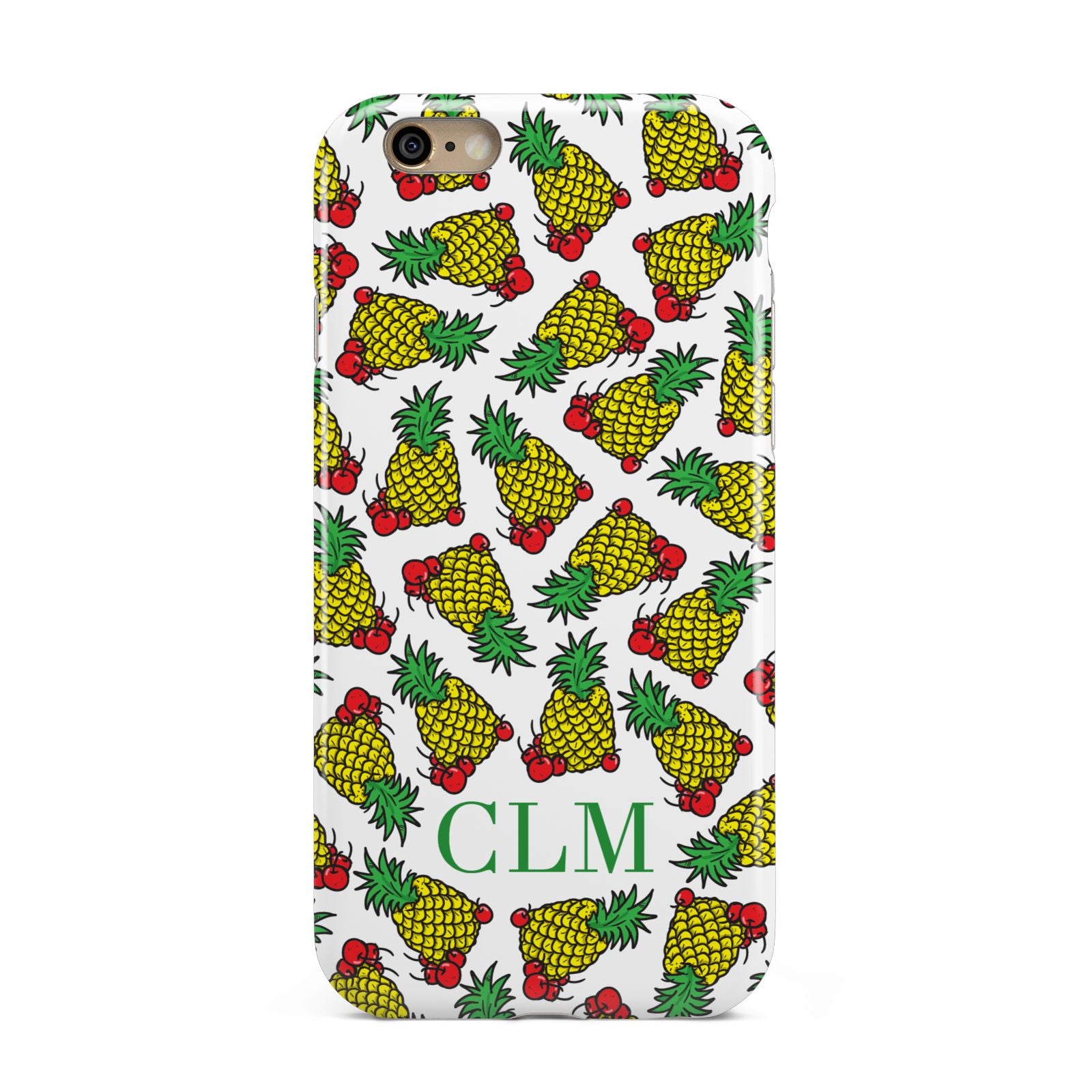 Personalised Pineapple Initials Clear Apple iPhone 6 3D Tough Case