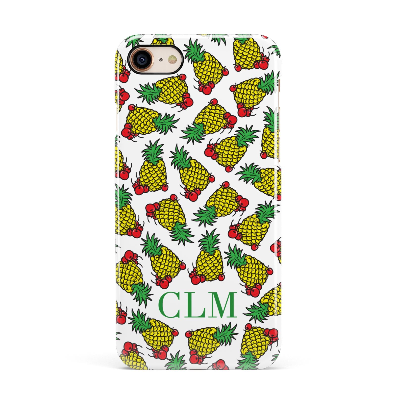 Personalised Pineapple Initials Clear Apple iPhone 7 8 3D Snap Case