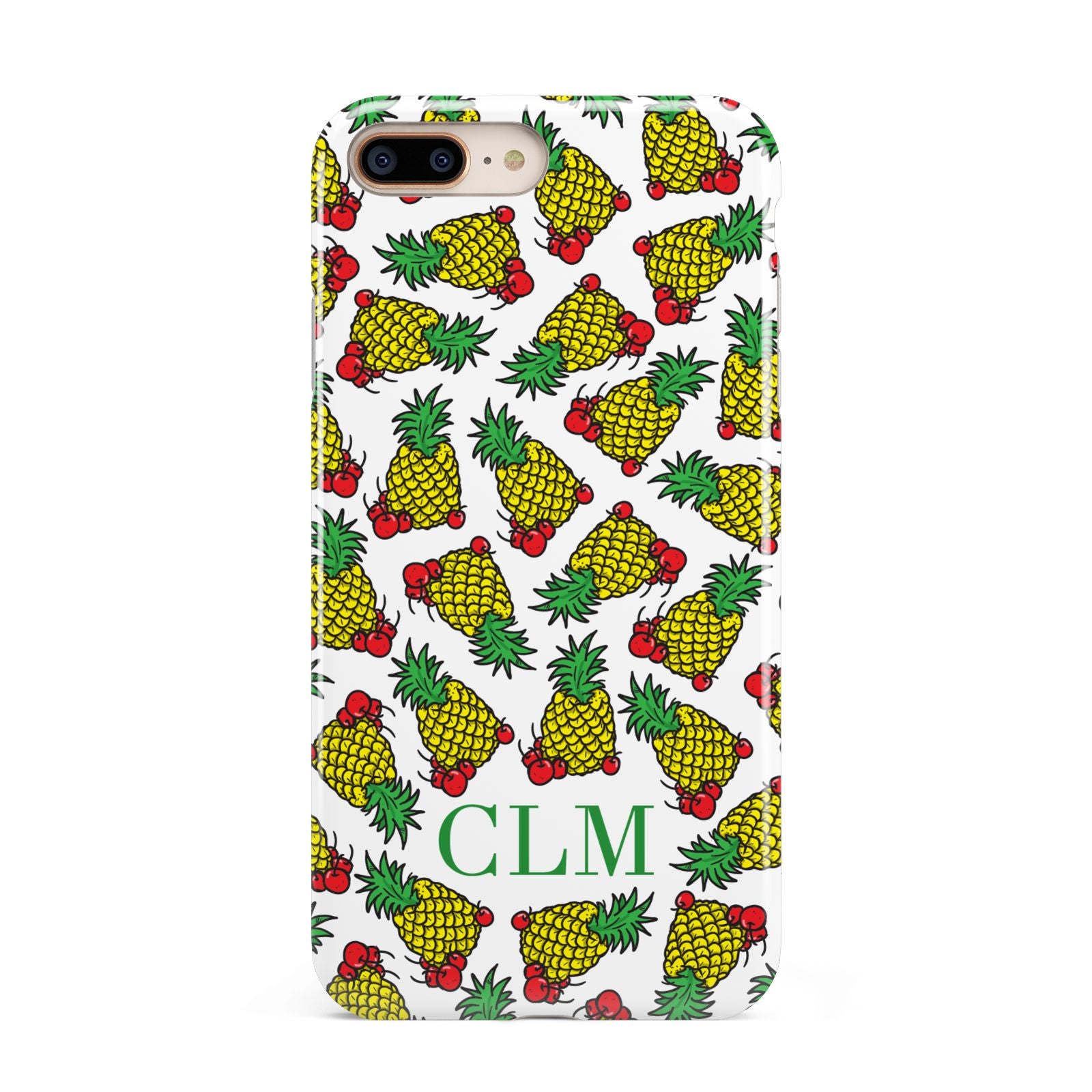 Personalised Pineapple Initials Clear Apple iPhone 7 8 Plus 3D Tough Case