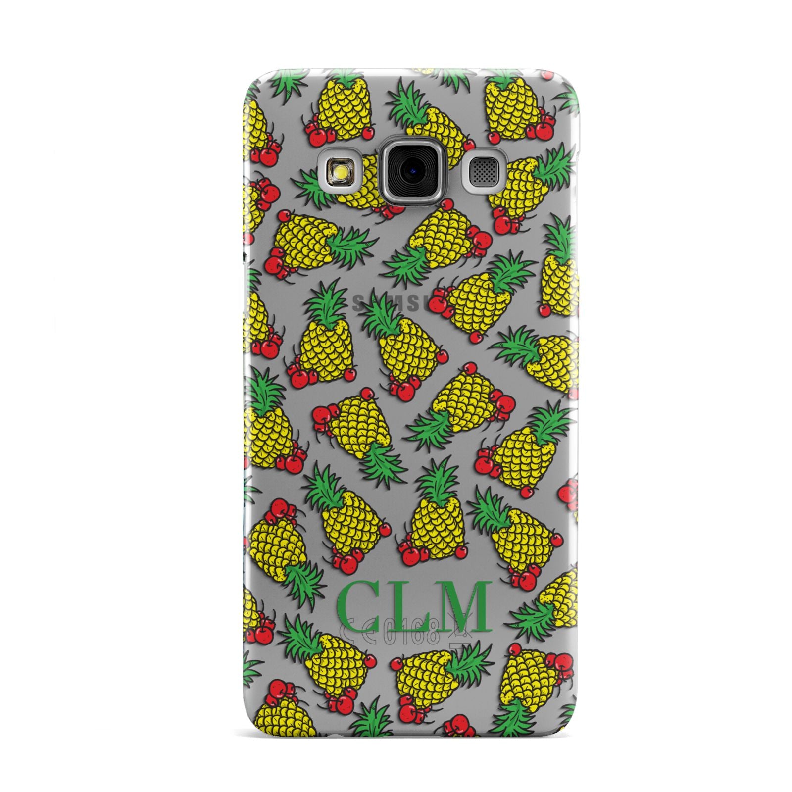 Personalised Pineapple Initials Clear Samsung Galaxy A3 Case