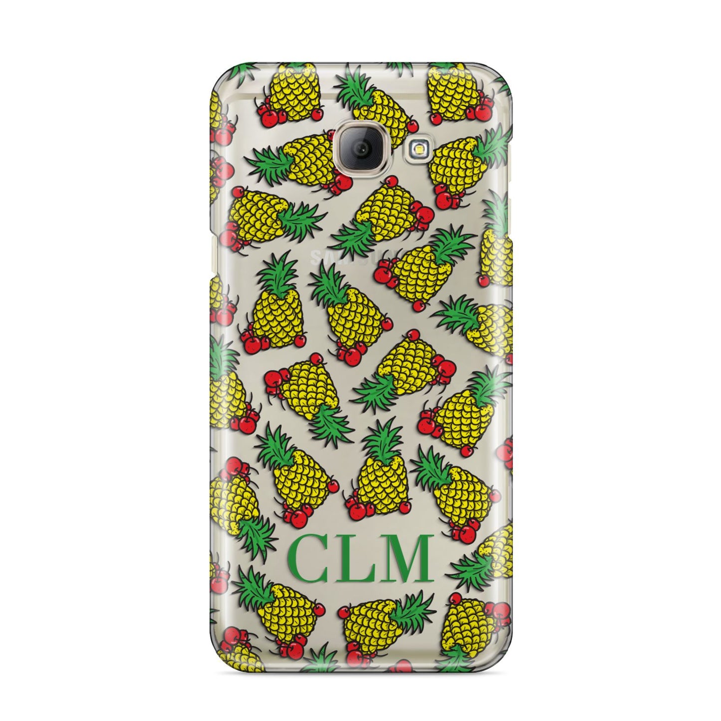 Personalised Pineapple Initials Clear Samsung Galaxy A8 2016 Case