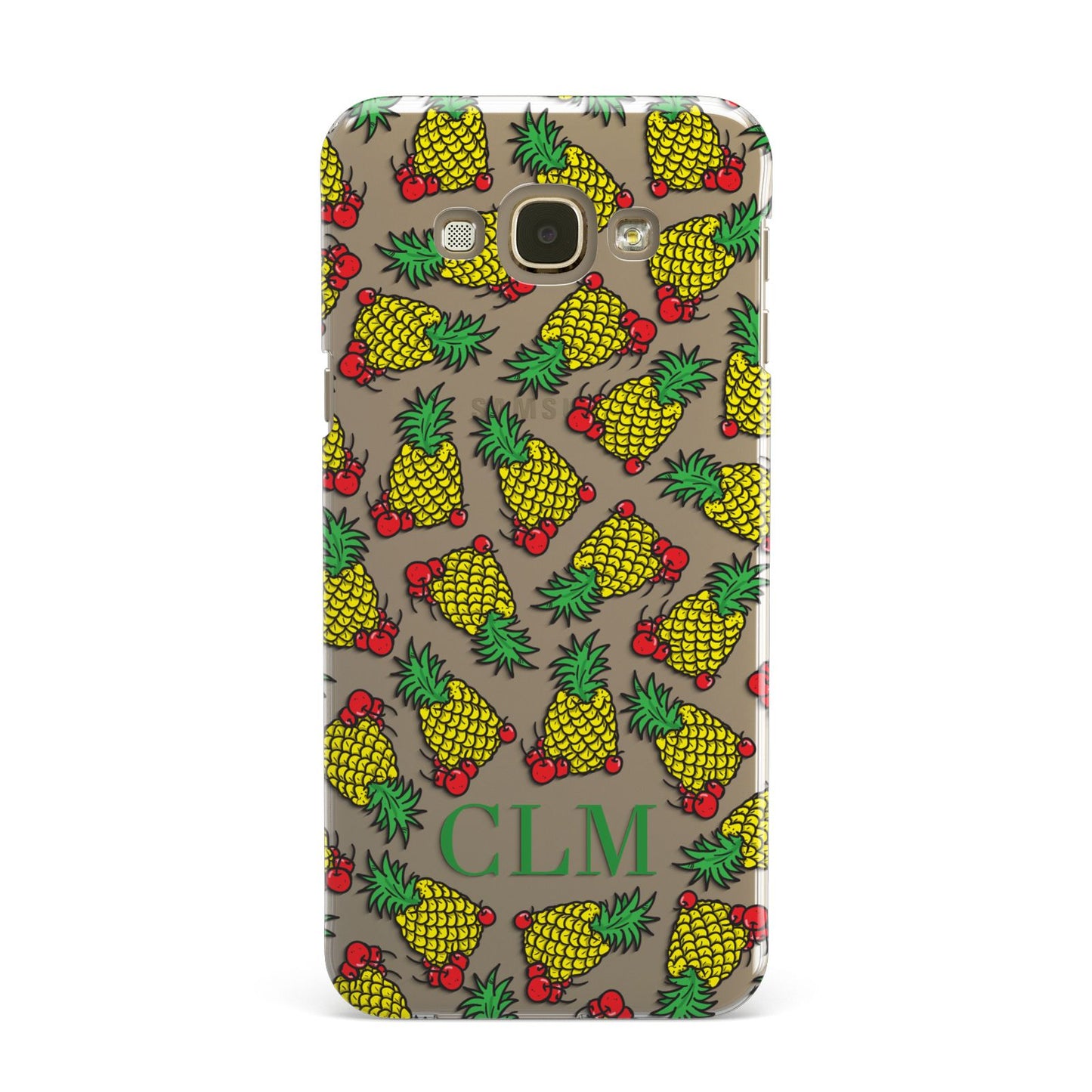 Personalised Pineapple Initials Clear Samsung Galaxy A8 Case