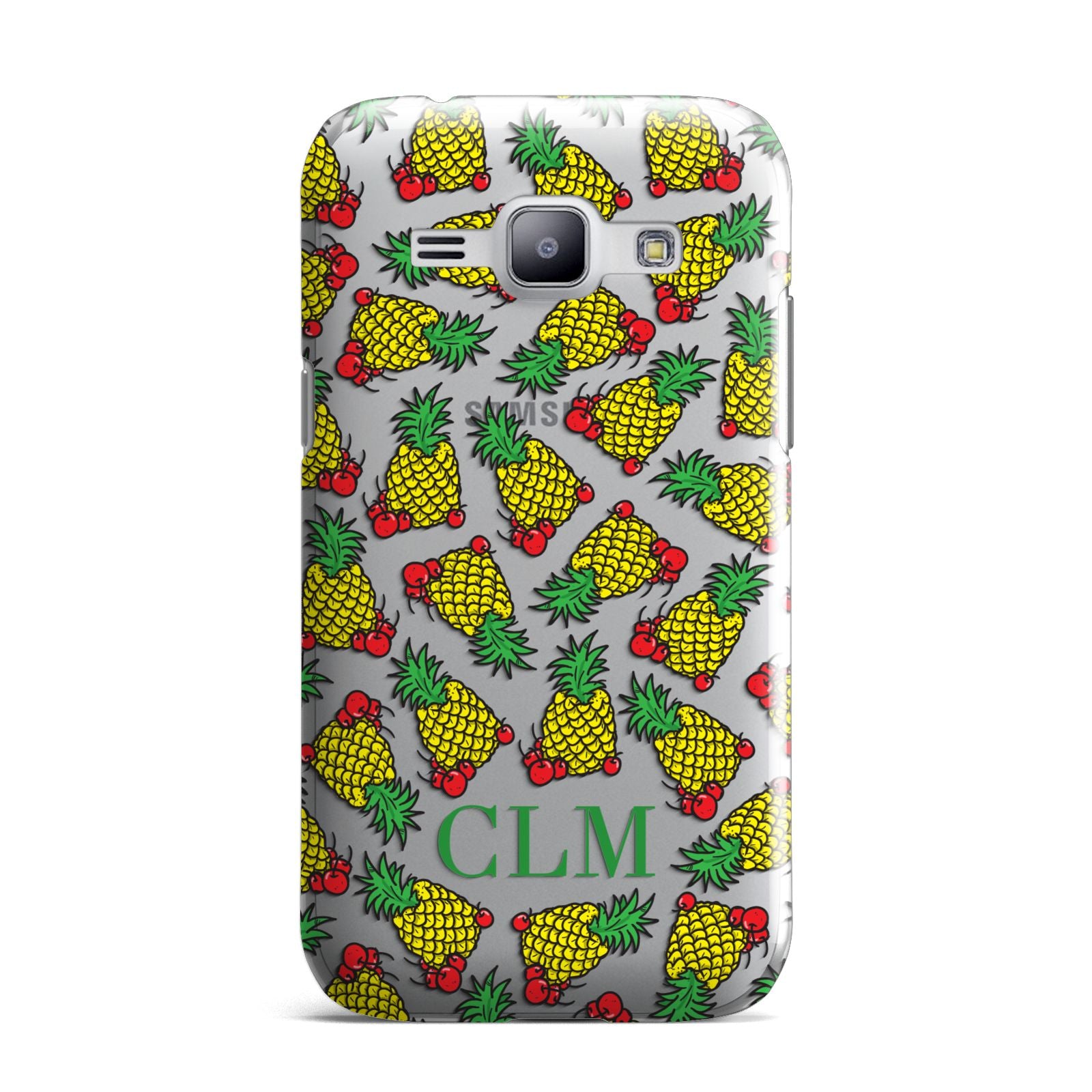 Personalised Pineapple Initials Clear Samsung Galaxy J1 2015 Case