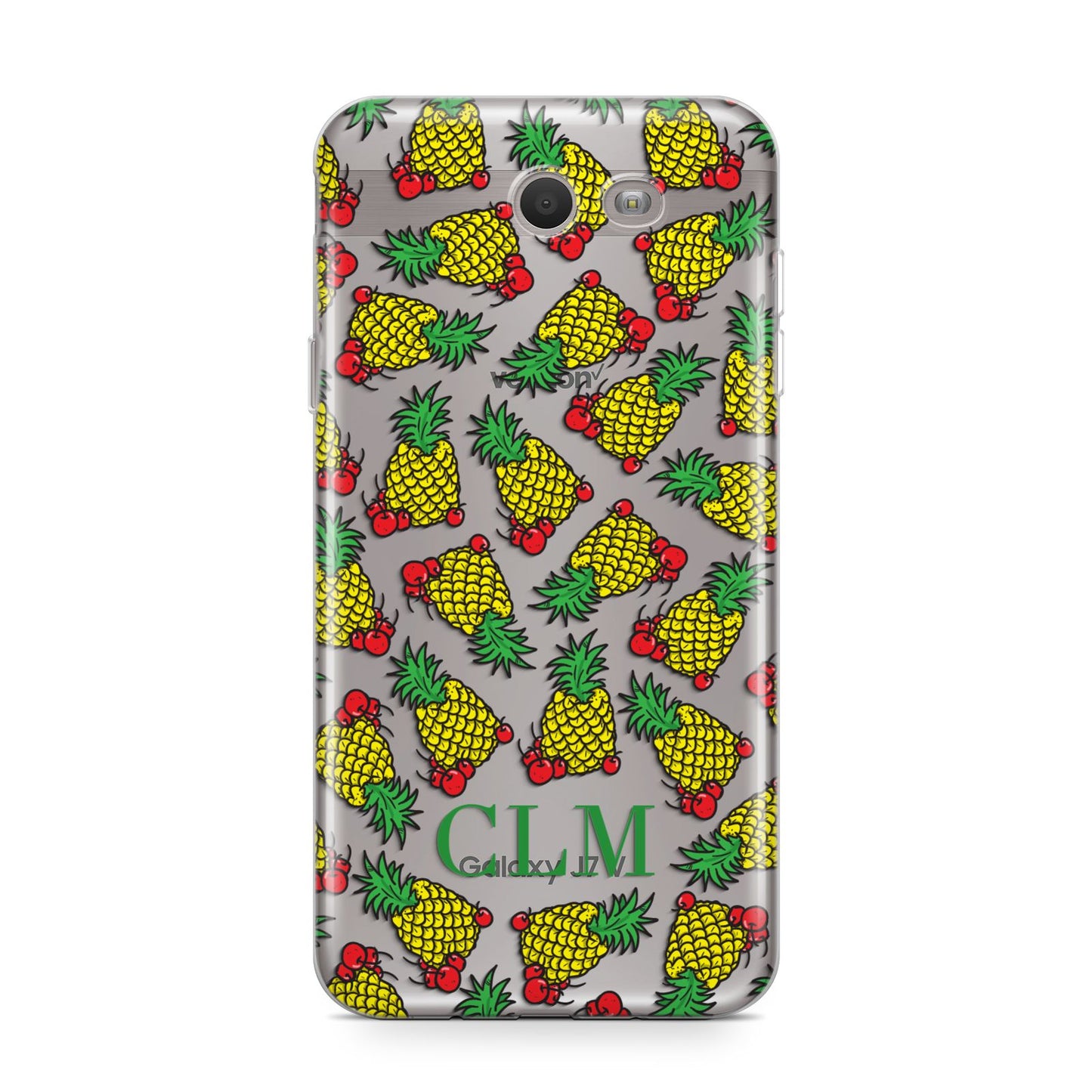 Personalised Pineapple Initials Clear Samsung Galaxy J7 2017 Case