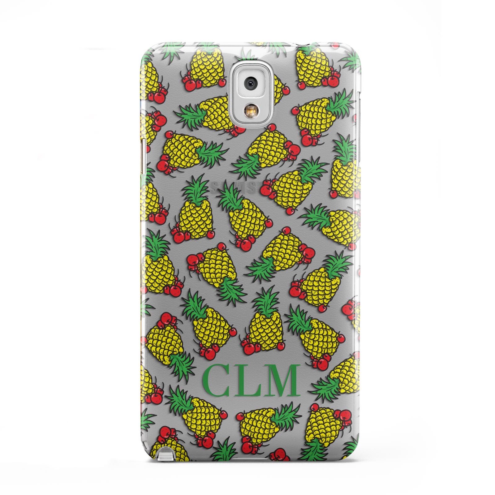 Personalised Pineapple Initials Clear Samsung Galaxy Note 3 Case