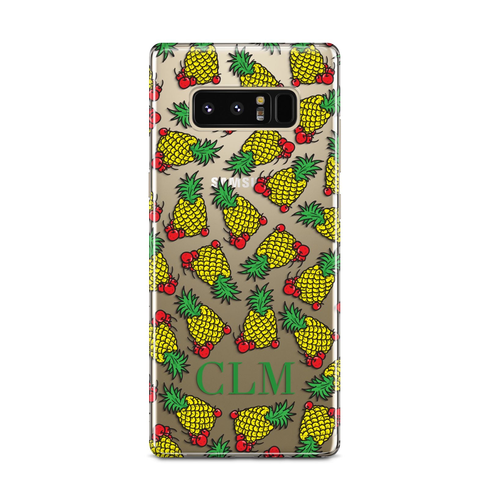 Personalised Pineapple Initials Clear Samsung Galaxy Note 8 Case