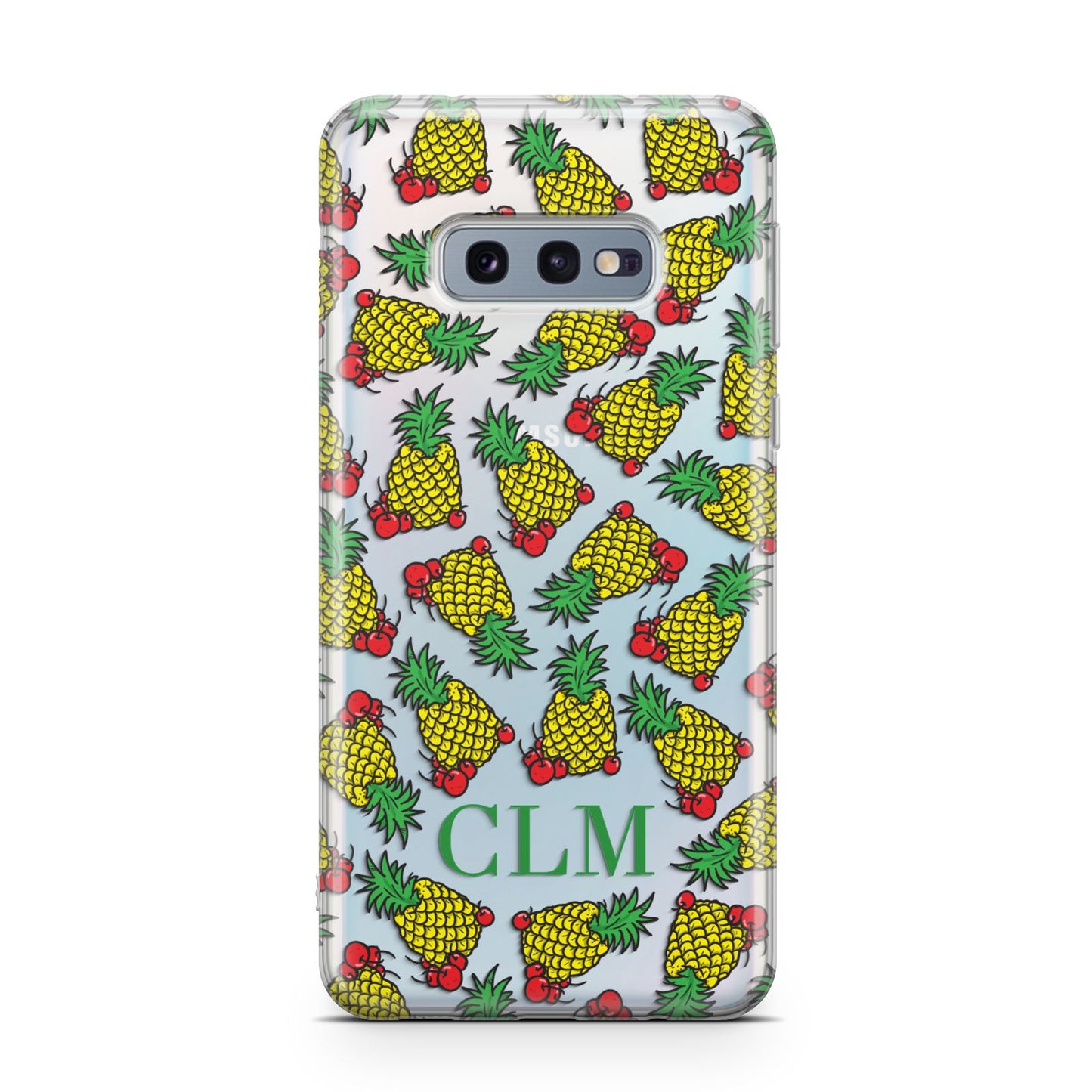 Personalised Pineapple Initials Clear Samsung Galaxy S10E Case