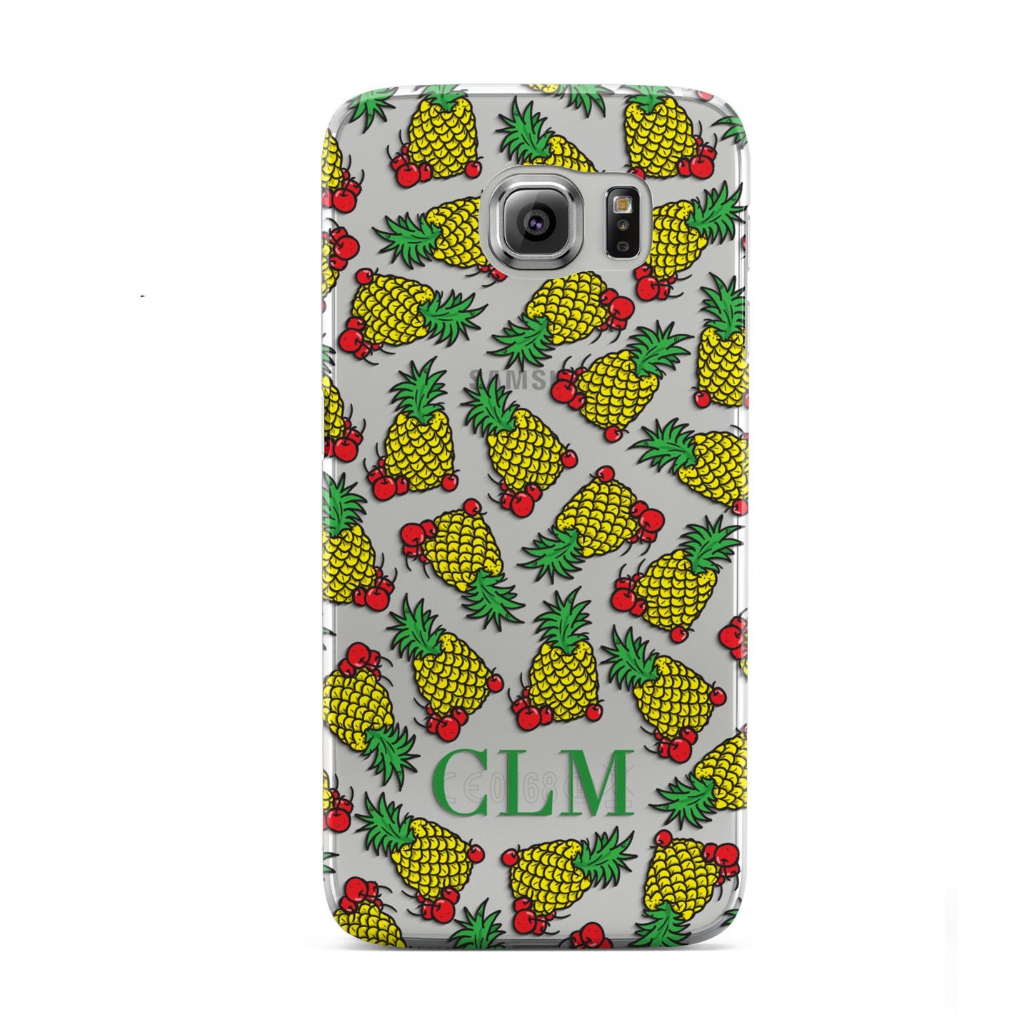 Personalised Pineapple Initials Clear Samsung Galaxy S6 Case