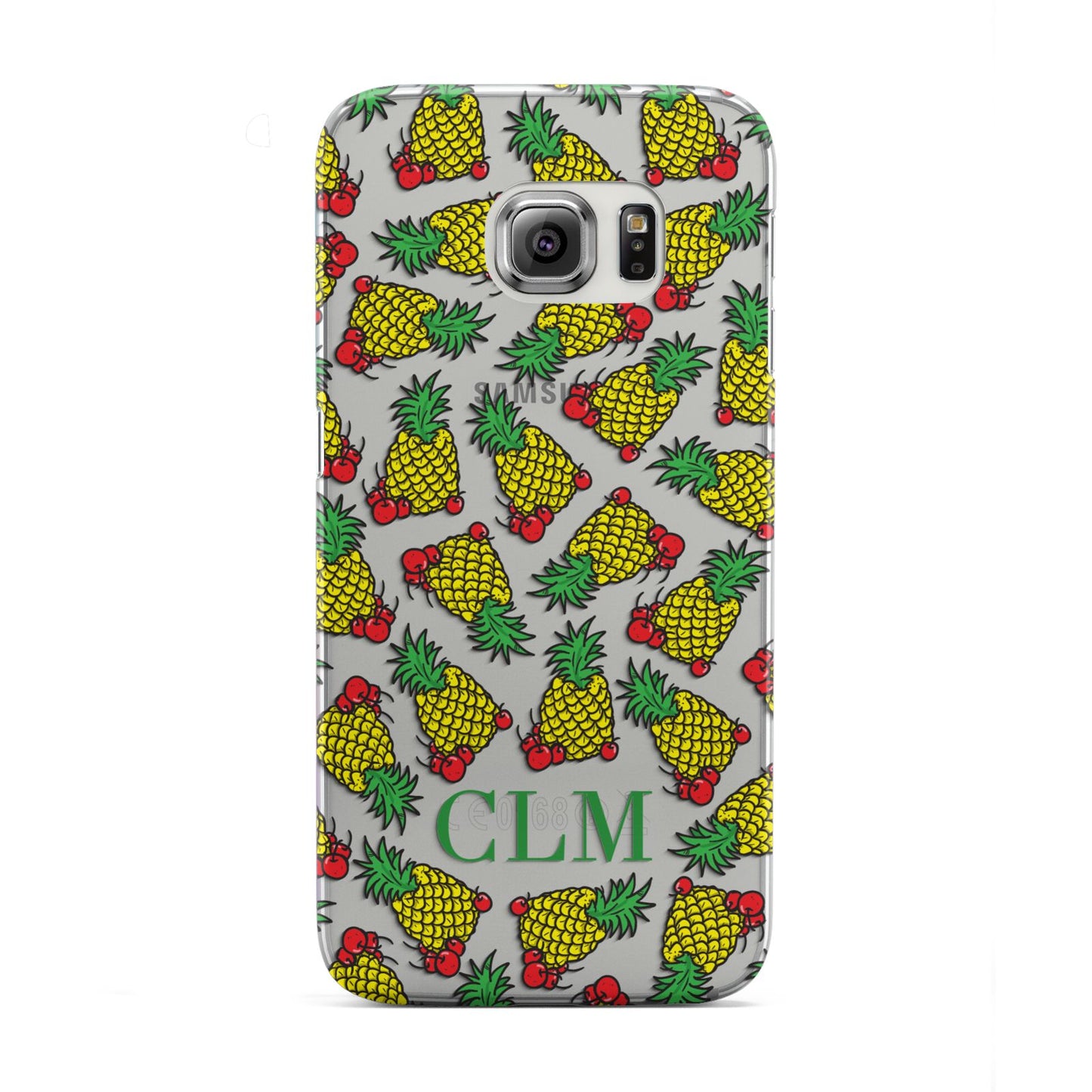 Personalised Pineapple Initials Clear Samsung Galaxy S6 Edge Case