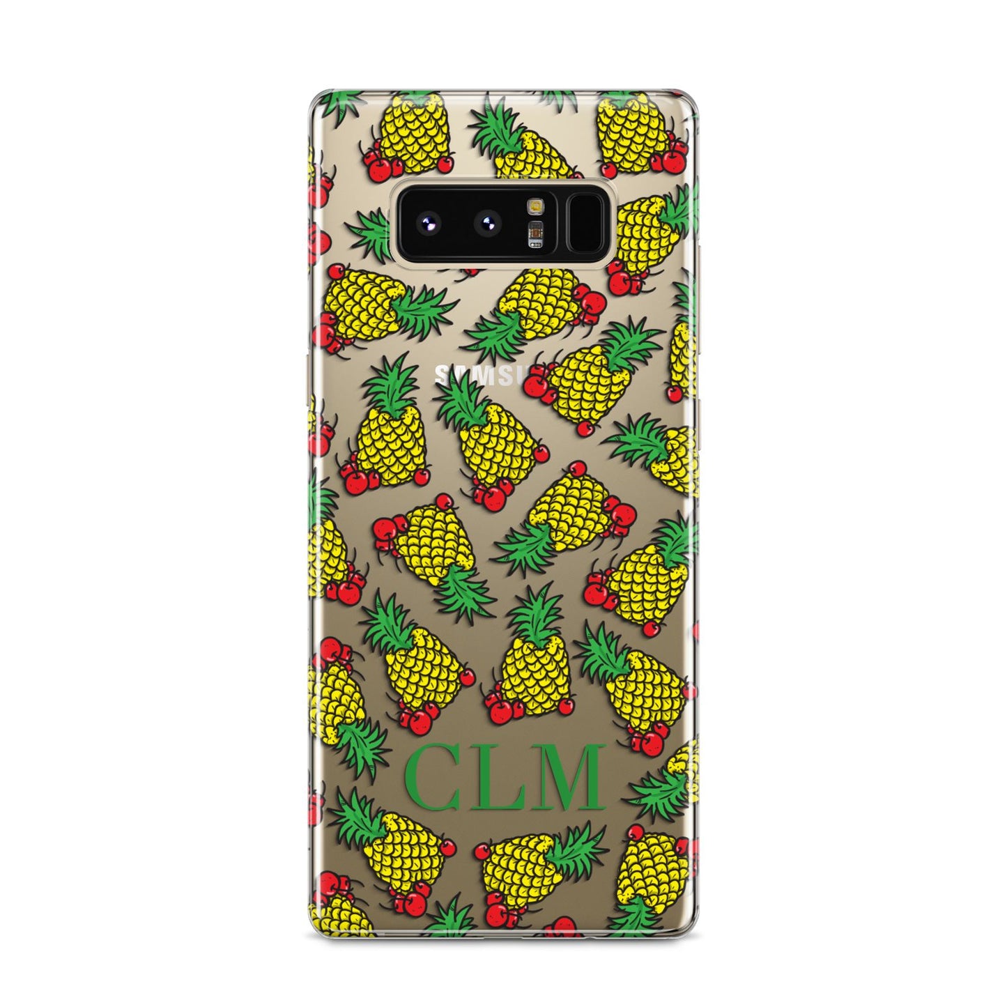 Personalised Pineapple Initials Clear Samsung Galaxy S8 Case