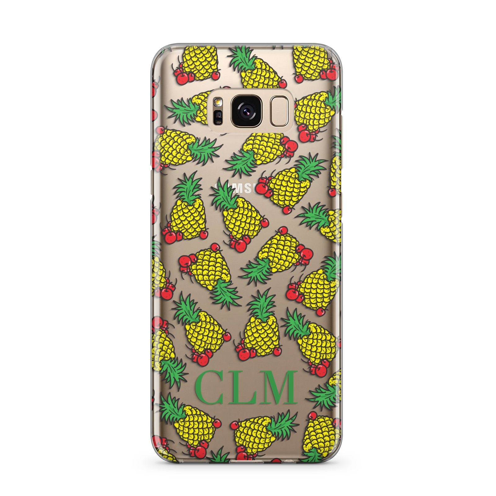 Personalised Pineapple Initials Clear Samsung Galaxy S8 Plus Case