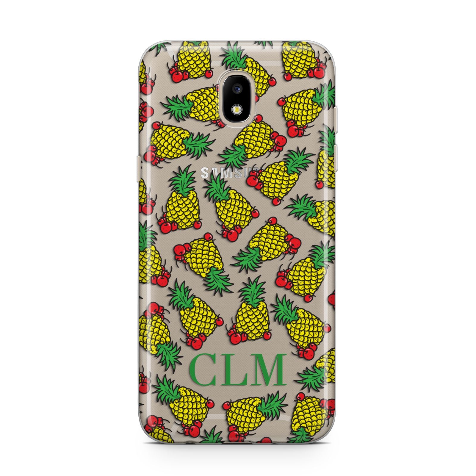 Personalised Pineapple Initials Clear Samsung J5 2017 Case