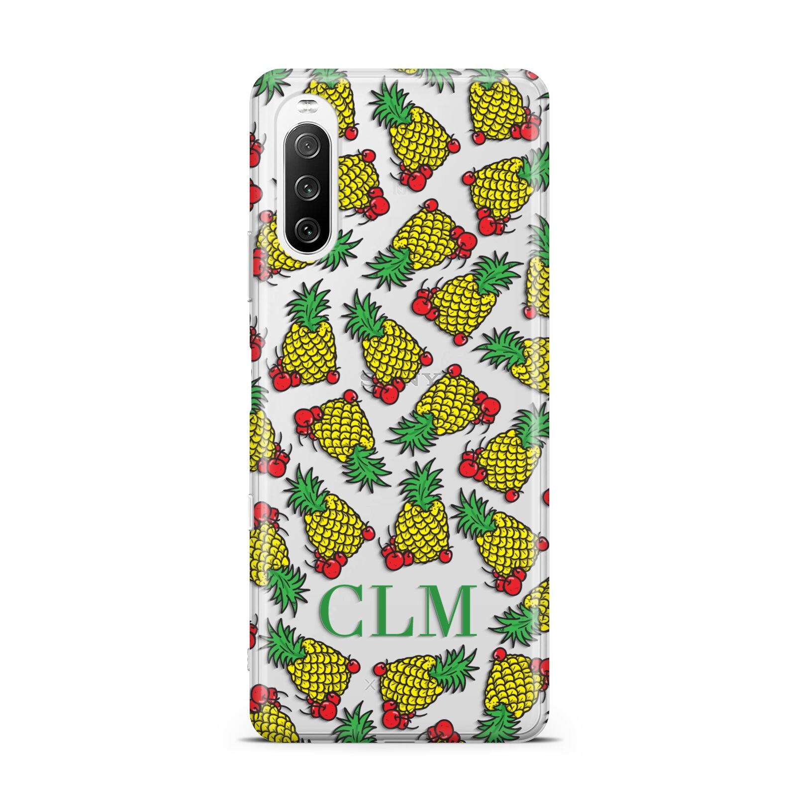Personalised Pineapple Initials Clear Sony Xperia 10 III Case
