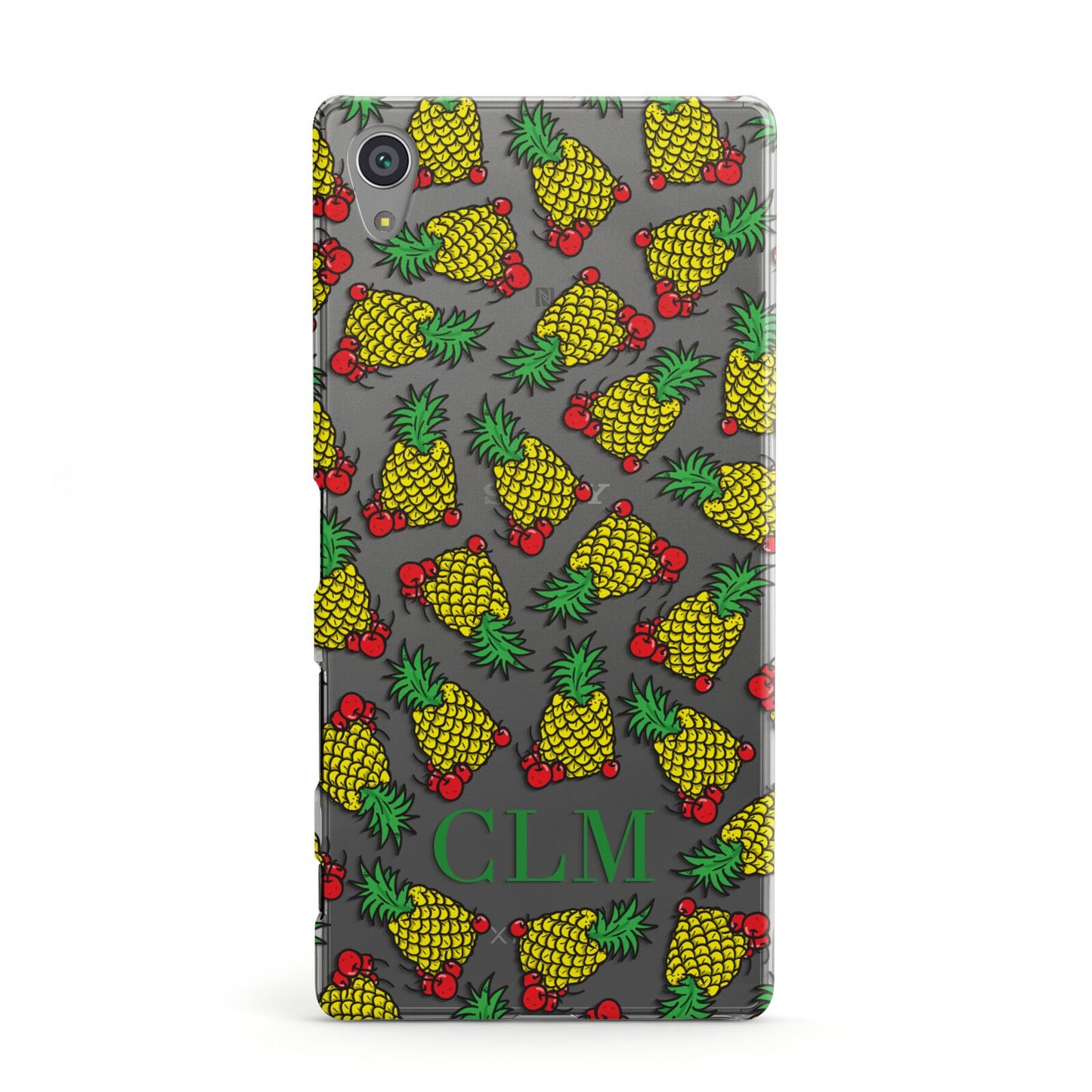 Personalised Pineapple Initials Clear Sony Xperia Case
